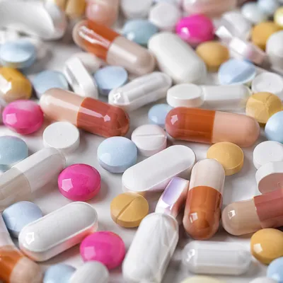 Generic Pills and Capsules on Pharmacy Counter