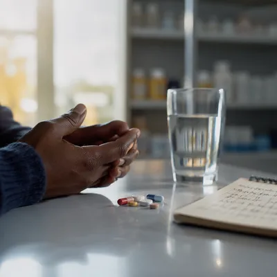 Prayerful Medicine on Pharmacy Counter