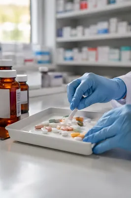 Pharmacy Capsules and Tablets Close-Up