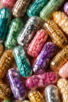 Colorful Medicine Capsules Macro Pattern