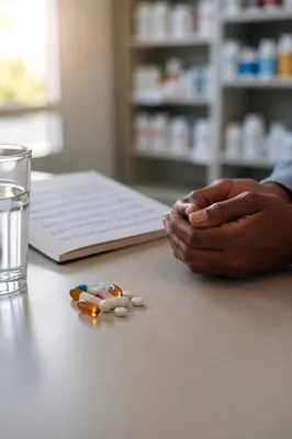 Hopeful Medicine Moment on Pharmacy Counter