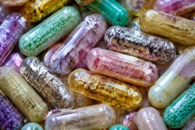 Colorful Macro Medicine Capsules Pattern
