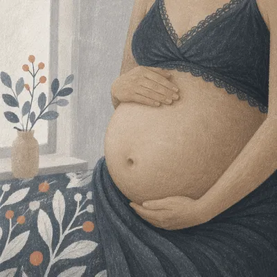 Monochrome Maternity Belly Medical Portrait