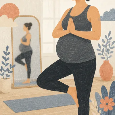Prenatal Yoga Balance in Wellness Studio