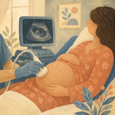 Gentle Prenatal Ultrasound Exam Moment