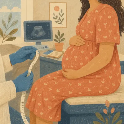 Tender Prenatal Belly Measurement in Exam Room