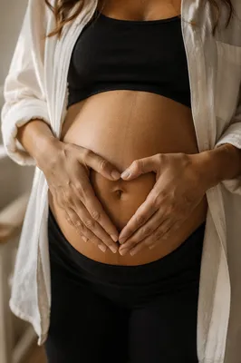 Gentle Maternity Belly Heart Portrait
