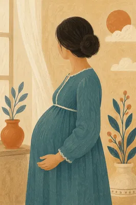 Serene Maternity Health Portrait in Teal