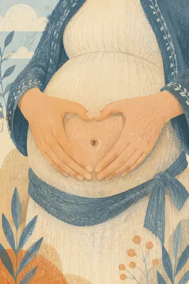 Protective Heart Hands on Pregnant Belly