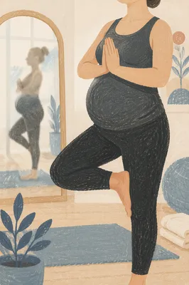 Prenatal Yoga Balance in Wellness Studio