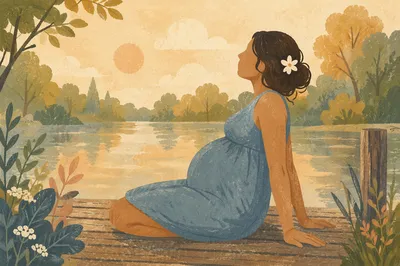 Peaceful Lakeside Maternity Health Portrait