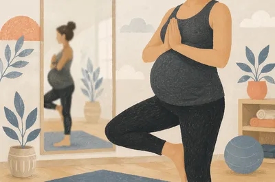 Prenatal Yoga Balance in Wellness Studio