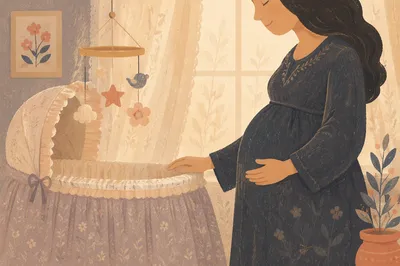 Tender Maternity Nursery with Expectant Mother