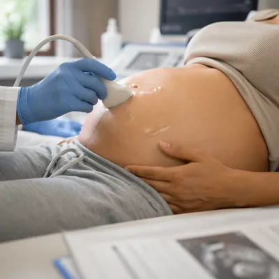 Prenatal Belly Checkup in Calm Clinic