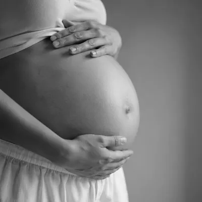 Black and White Maternity Care Portrait