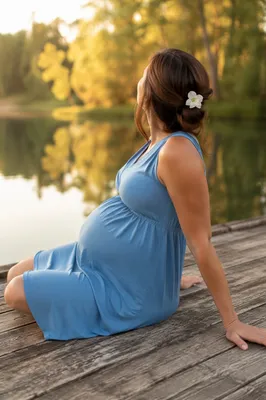 Peaceful Maternity Wellness Portrait by Lake