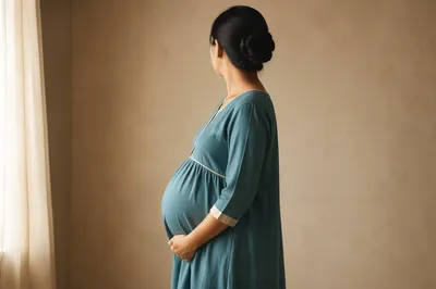Serene Maternity Health Portrait in Teal