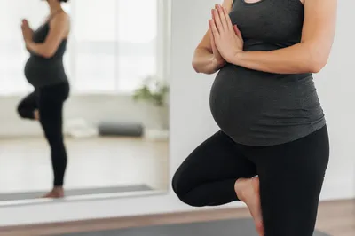 Prenatal Yoga Balance in Wellness Studio