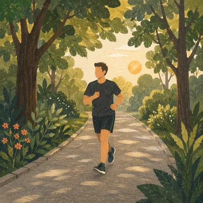 Morning Park Jogger for Heart Health