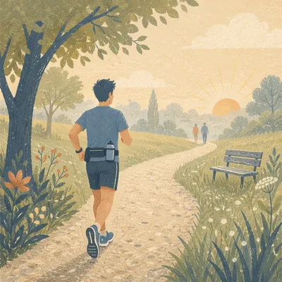 Morning Recovery Jog in Leafy Park