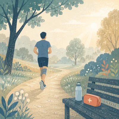 Morning Park Jog for Knee Recovery
