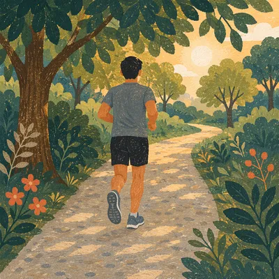 Morning Park Jog for Healthy Living