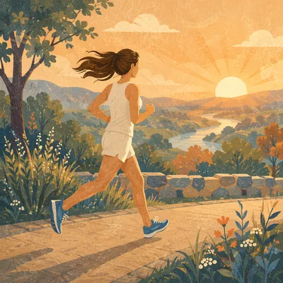 Morning Park Jog for Wellness