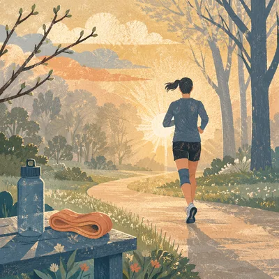 Morning Recovery Jog in Misty Park