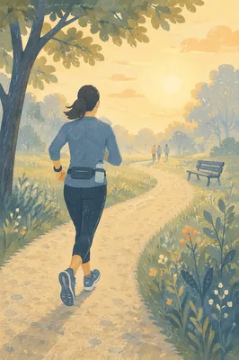 Morning Jogging Recovery in Neighborhood Park