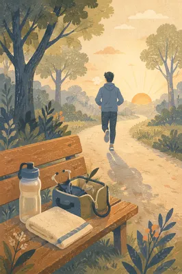 Morning Jogger with Medical Recovery Essentials