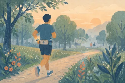 Morning Recovery Jog in Quiet Park