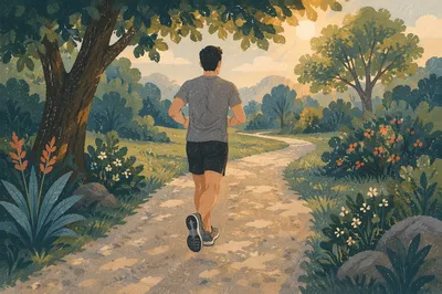 Morning Park Jogging for Health and Wellness