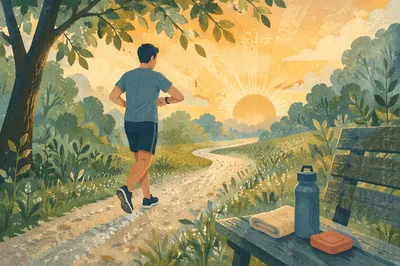 Morning Jogger Monitoring Heart Health