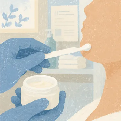 Dermatology Face Cream Close-Up Treatment Scene