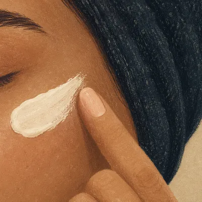 Clinical Skincare Cream Application Close Up