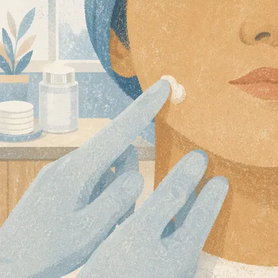 Gentle Dermatology Face Cream Application Close Up