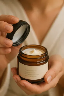 Amber Face Cream Jar Close-Up