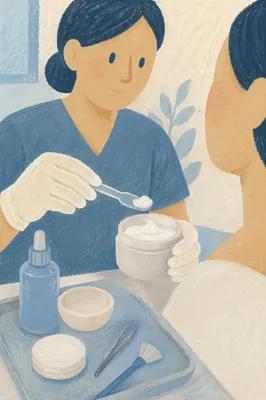 Medical Skincare Cream Application Close Up