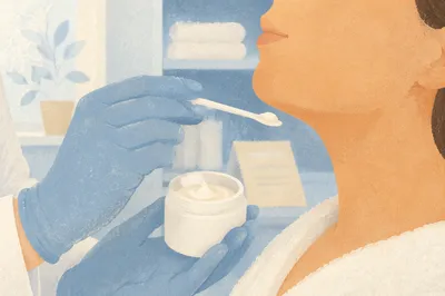Dermatology Face Cream Close-Up Consultation