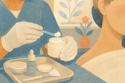 Medical Skincare Cream Application Close Up
