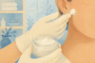 Clinical Face Cream Application Close Up