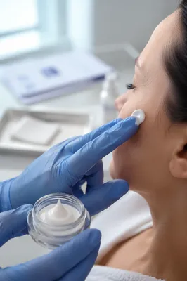 Dermatology Face Cream Application Close Up