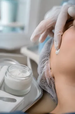 Dermatology Face Cream Application Close Up