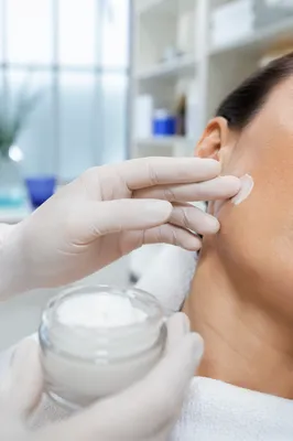 Clinical Face Cream Application Close Up