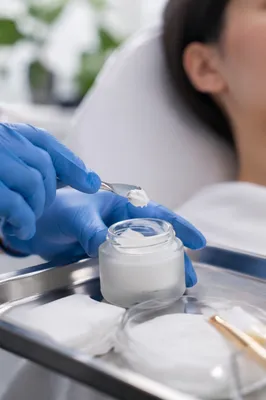 Clinical Skincare Cream Application Close Up