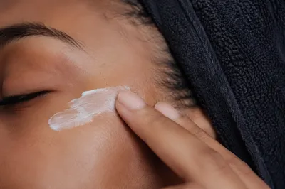 Clinical Skincare Cream Application Close Up