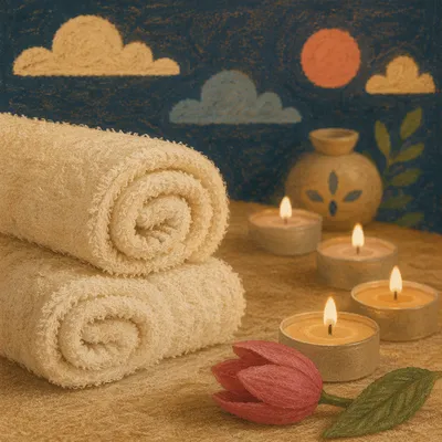 Warm Candlelit Spa Massage Wellness Scene
