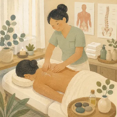 Calming Therapeutic Massage in Wellness Clinic