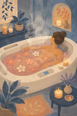 Calm Hydrotherapy Spa Treatment With Candlelight