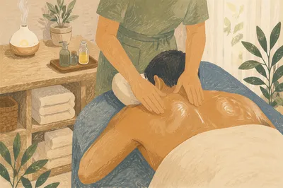 Therapeutic Back Massage in Calm Medical Spa